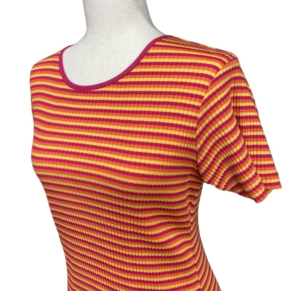 The Limited Tops - Vintage Y2K The Limited Fuchsia Striped Shirt